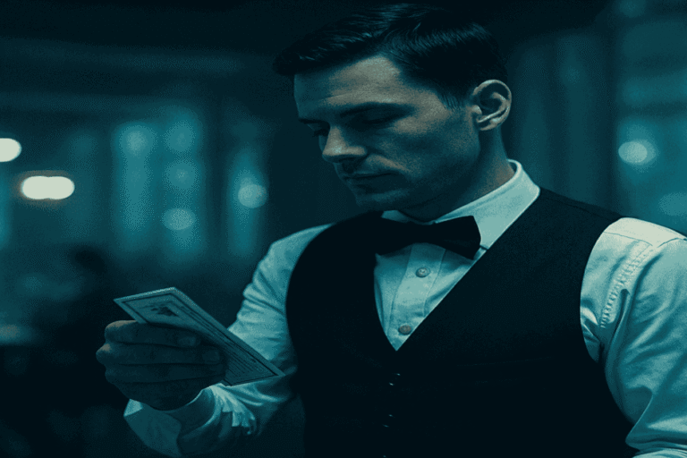 waiter taking tips-min