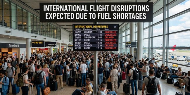 International flight disruptions expected due to fuel shortages